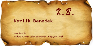 Karlik Benedek névjegykártya