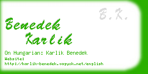 benedek karlik business card